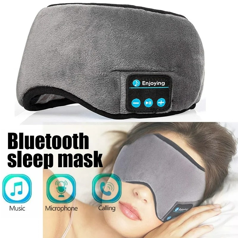 Sleep Mask Headphones Bluetooth - Bluetooth-Kopfhörer Sport-Schlafmaske Elastisches Drahtloses Kopfhörer-Stirnband Musik-Augenmaske