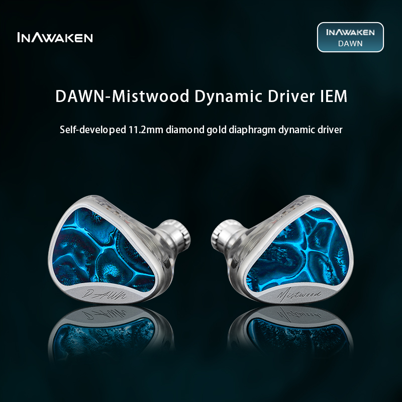 Planar Magnetic Iem Earphones - INAWAKEN Dawn Mistwood In-Ear-Monitor mit 11,2-mm-Diamant-Gold-Membran-Treiber