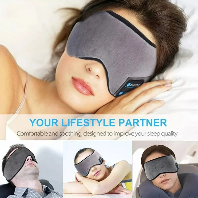 Sleep Mask Headphones Bluetooth - Kabelloses Bluetooth-Schlaf-Stirnband 3D Verdunkelungs-Augenmaske mit Eingebauten