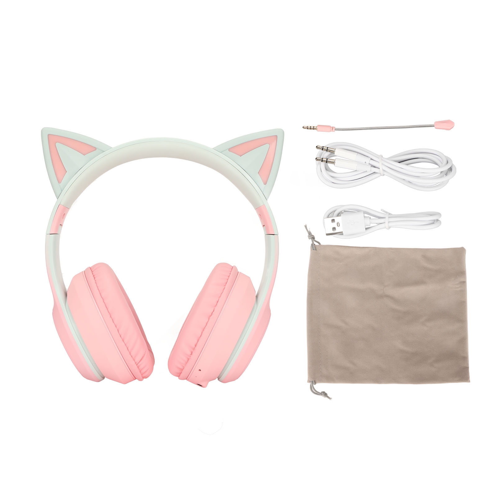 Cat Ear Bluetooth Headset Led - Katzenohren Bluetooth Gaming-Kopfhörer Kabellose Faltbare Musik-Headsets