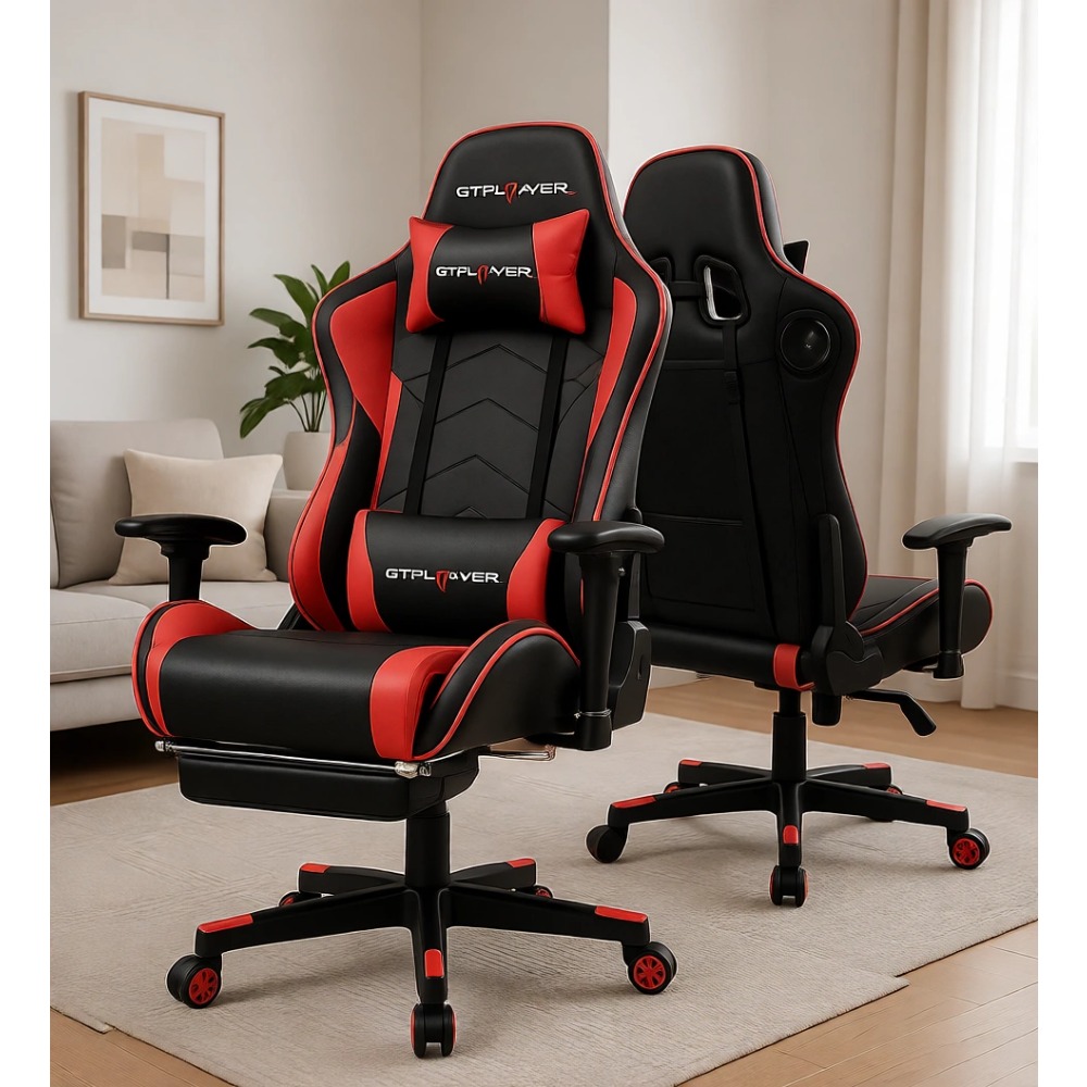 Speakers - Ergonomischer Gaming-Stuhl mit Bluetooth-Lautsprechern, verstellbarer Rückenlehne,