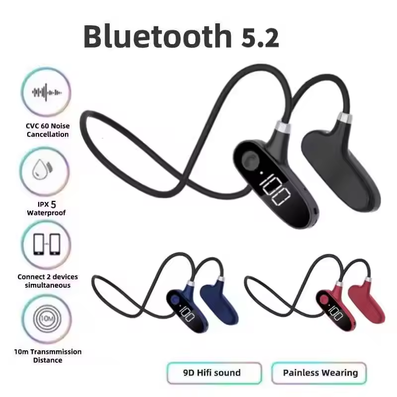 Bone Conduction Running Headphones - Knochenleitungs-Bluetooth-Kopfhörer für kabelloses Sportlaufen ohne In-Ear-Halterung
