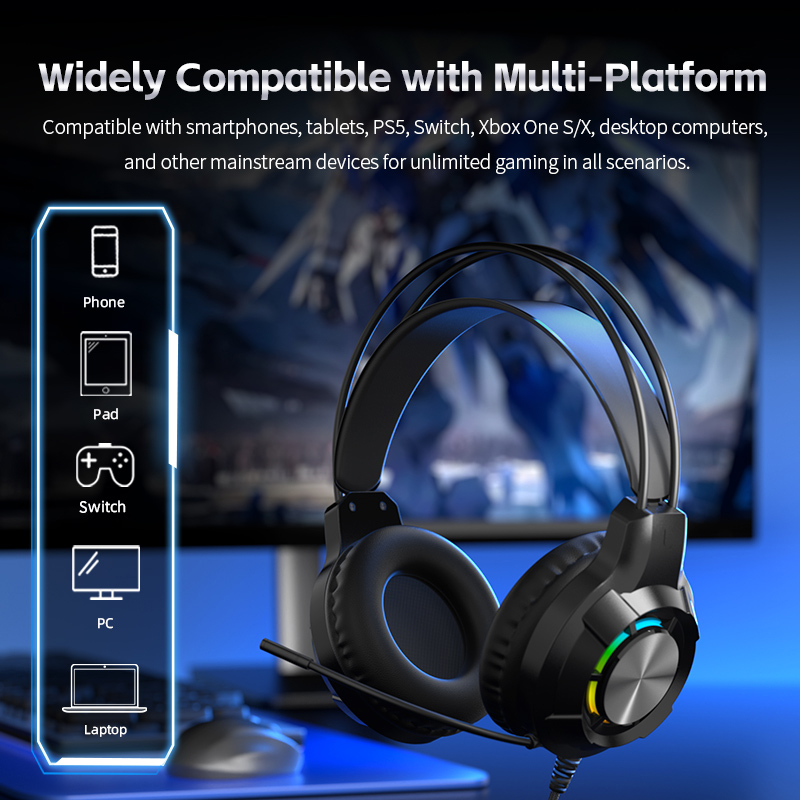Gaming-Headset, Geräuschunterd – Gaming Headset With Mic Rgb Bewertung und Preis