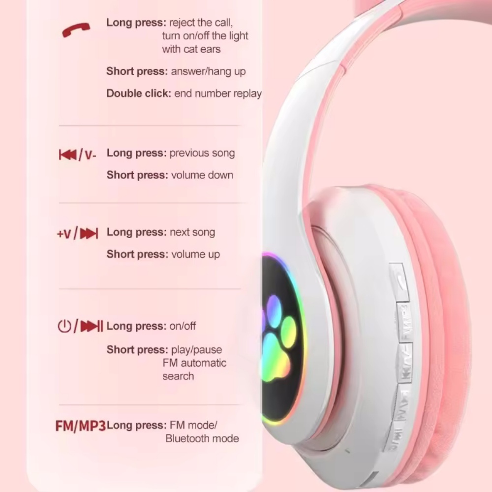 Süßes Katzenohr-Bluetooth-komp – Cat Ear Bluetooth Headset Led Bewertung und Preis