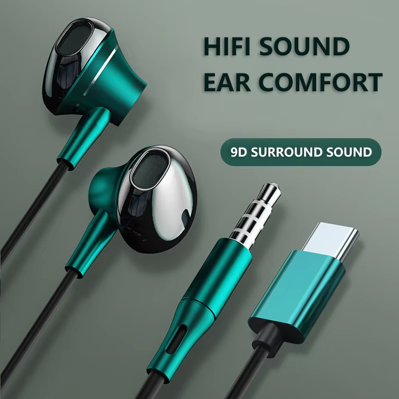 9D Bass Stereo Typ C und 3,5 m – Type C Wired Earphones With Mic Bewertung und Preis