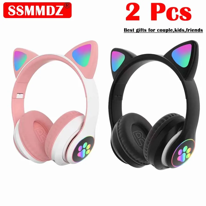 2 Stück kabelloses Headset, Bl – Cat Ear Bluetooth Headset Led Bewertung und Preis