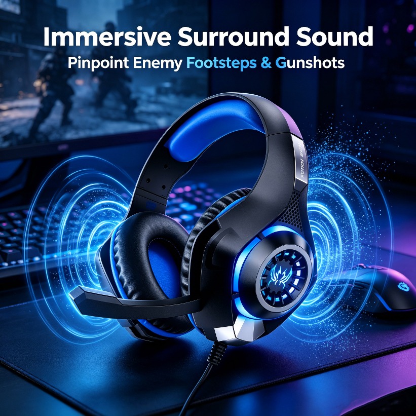 LED-Gaming-Kopfhörer mit Mikro – Gaming Headset With Mic Rgb Bewertung und Preis