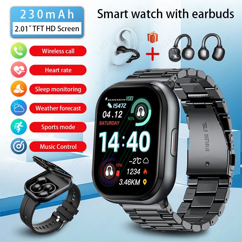 LIGE TWS Smart Uhr Männer 2,01 – Tws Earbuds Bluetooth 5.3 Bewertung und Preis