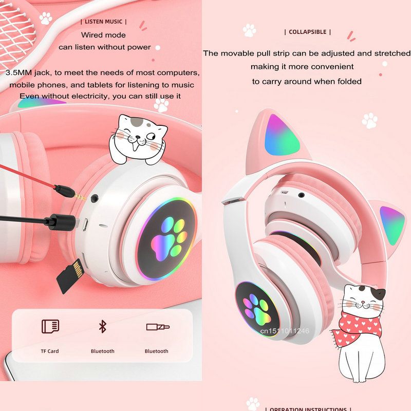 Katzenohren-Kopfhörer, Blitzli – Cat Ear Bluetooth Headset Led Bewertung und Preis